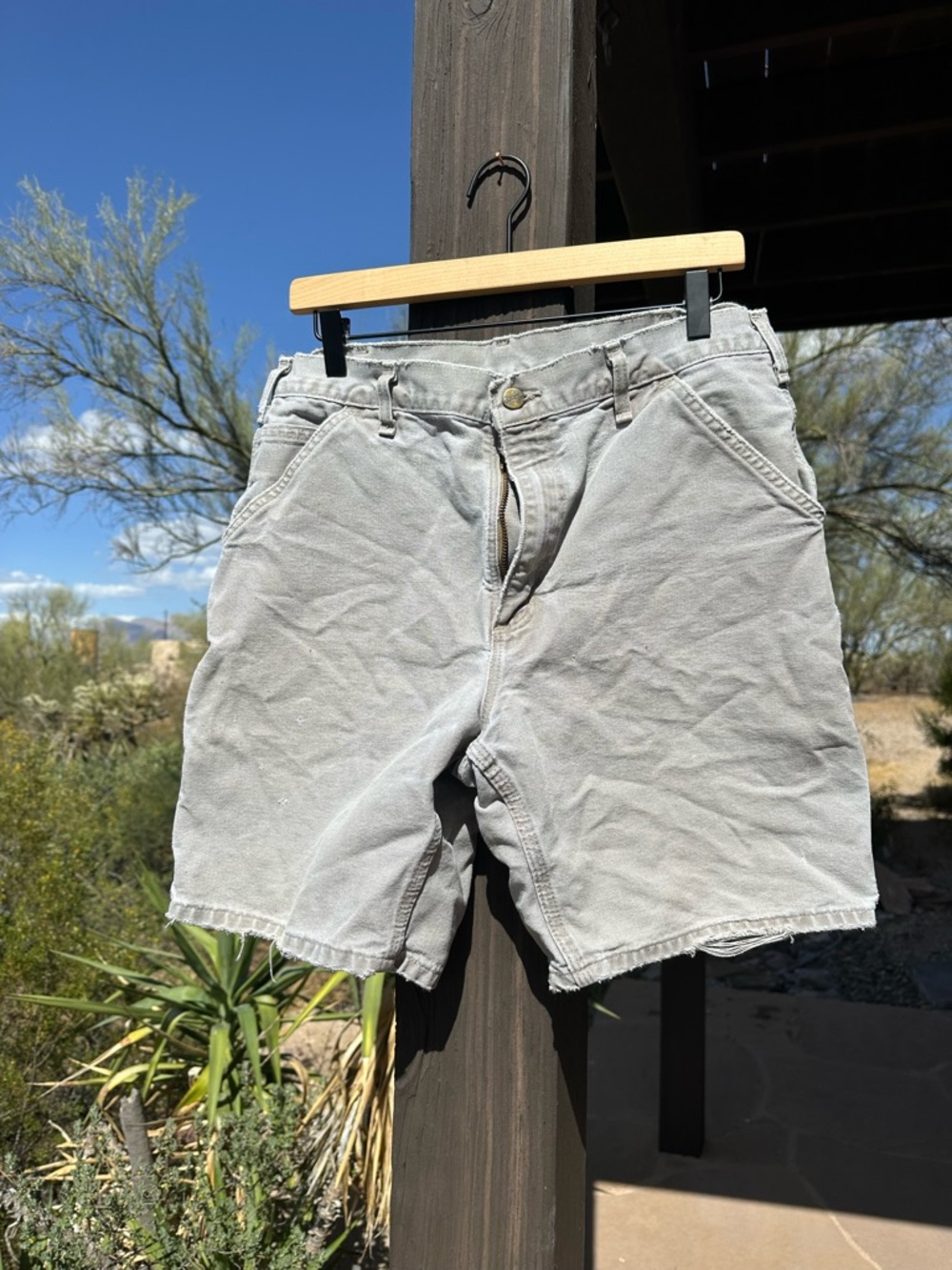 Khaki carhartt work shorts